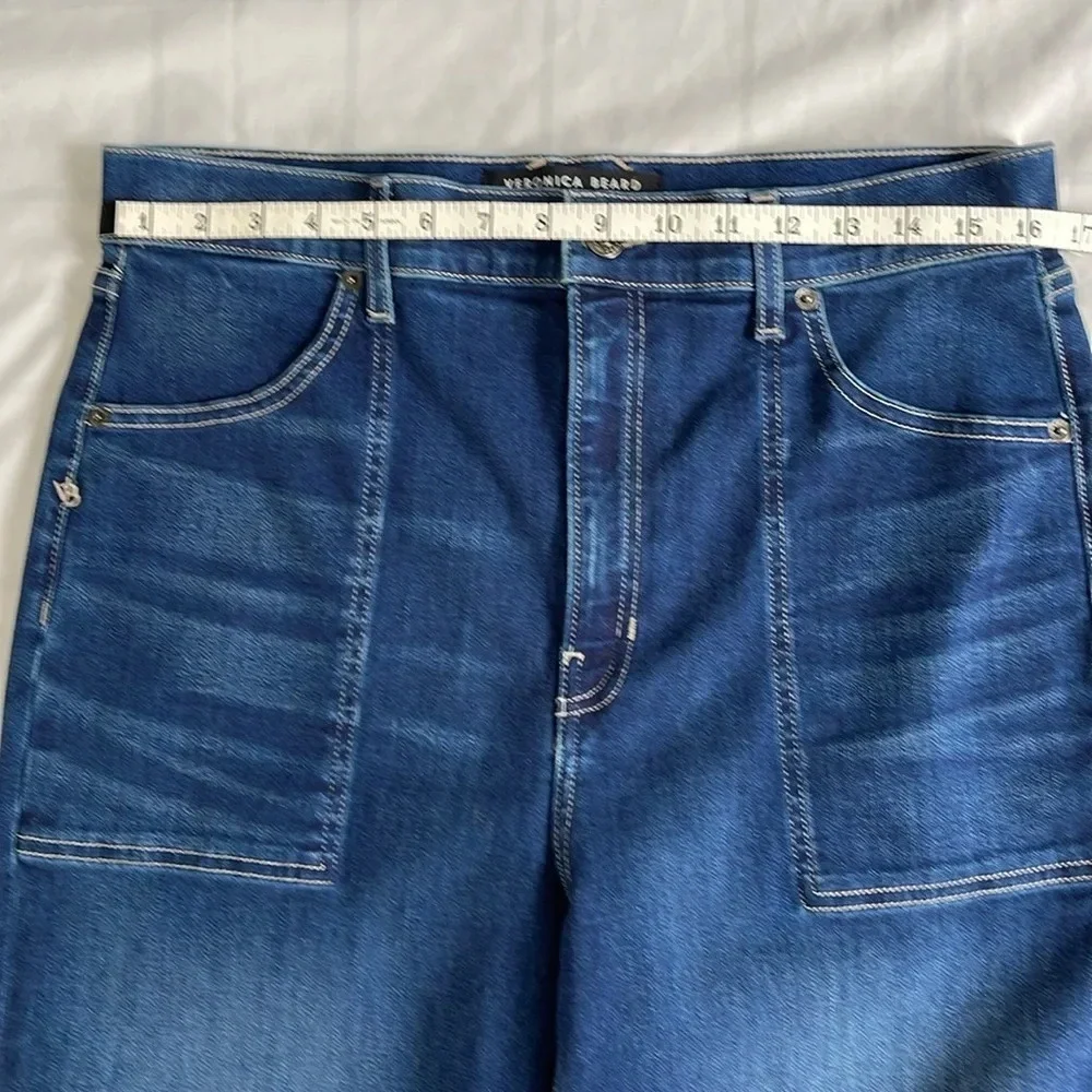 Veronica Beard Crosbie Wide Leg High Rise Astro Wash Jeans Size 32